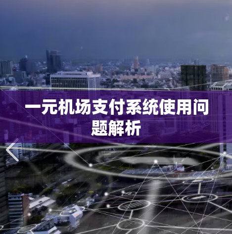 一元机场支付系统使用问题解析