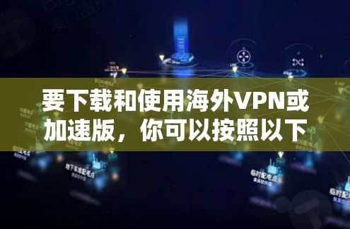 要下载和使用海外VPN或加速版,你可以按照以下步骤操作 要下载和使用海外VPN或加速版,你可以按照以下步骤操作